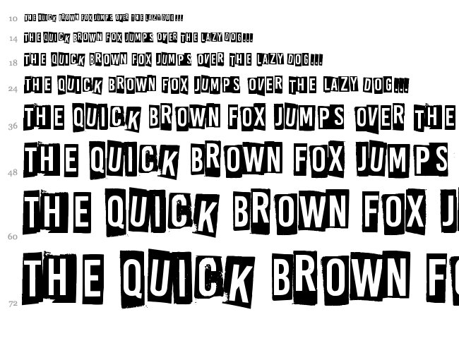 All Rights Reserved font waterfall